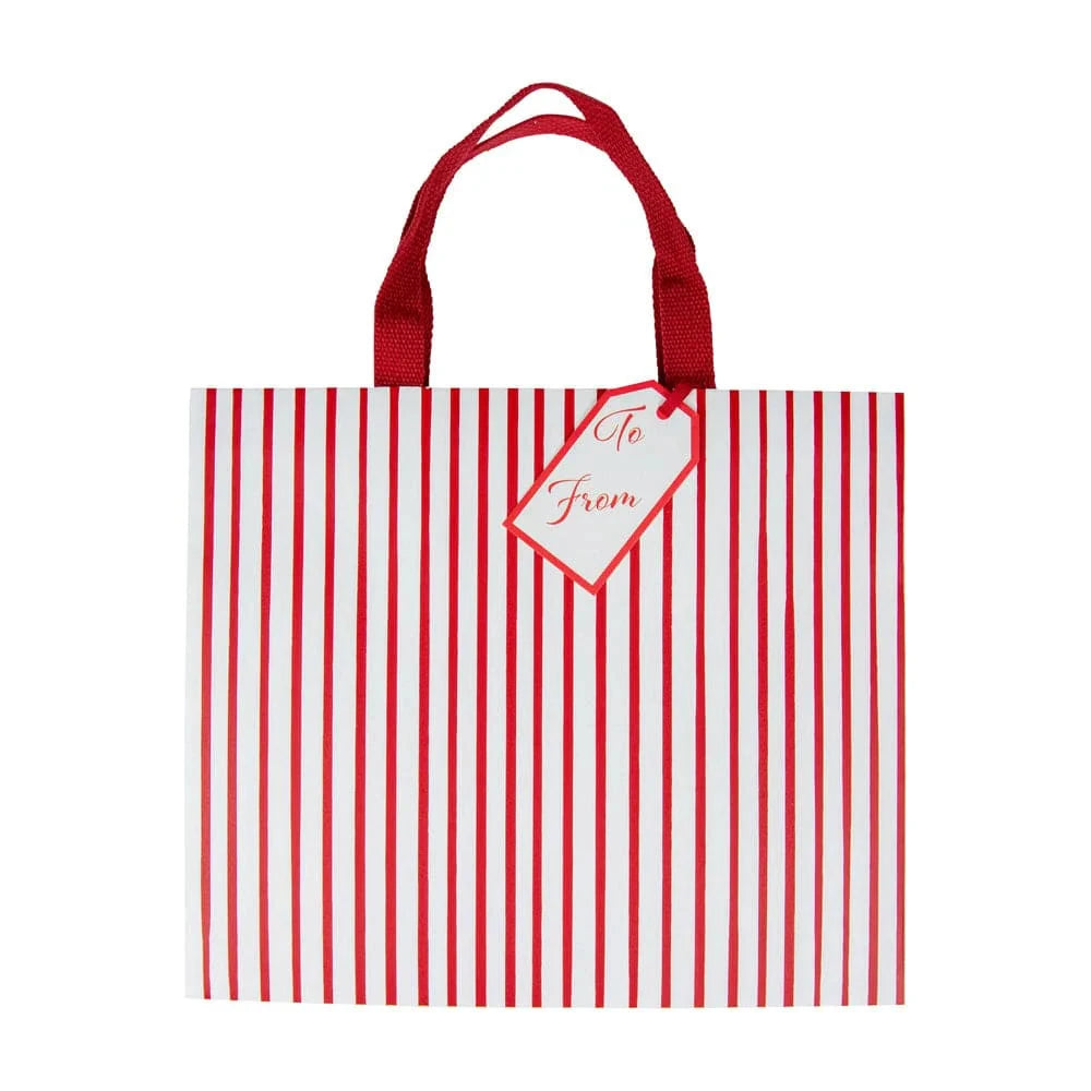 RED & WHITE STRIPE LARGE GIFT BAG Caspari RED & WHITE STRIPE LARGE GIFT BAG Bonjour Fete - Party Supplies