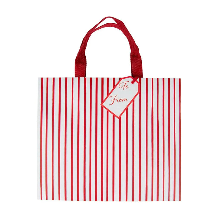 RED & WHITE STRIPE LARGE GIFT BAG Caspari RED & WHITE STRIPE LARGE GIFT BAG Bonjour Fete - Party Supplies