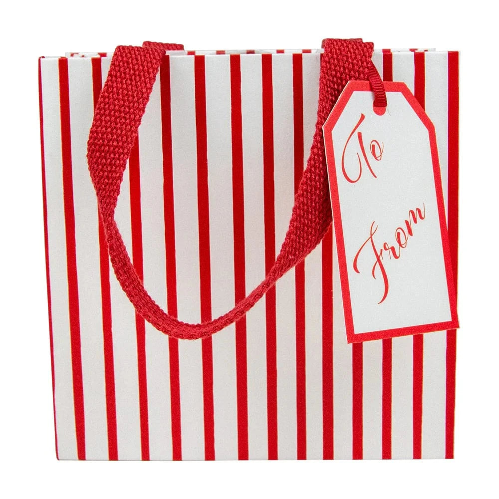 RED & WHITE STRIPE SMALL GIFT BAG Caspari RED & WHITE STRIPE SMALL GIFT BAG Bonjour Fete - Party Supplies