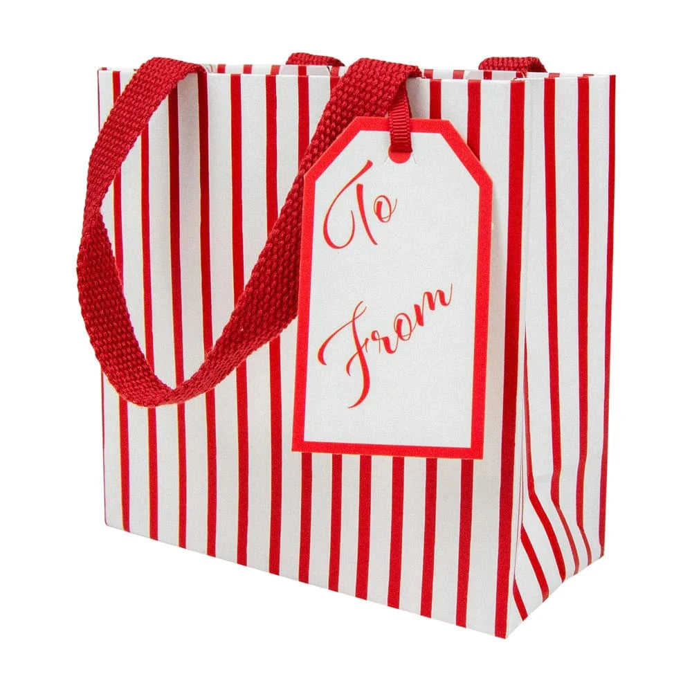 RED & WHITE STRIPE SMALL GIFT BAG Caspari RED & WHITE STRIPE SMALL GIFT BAG Bonjour Fete - Party Supplies