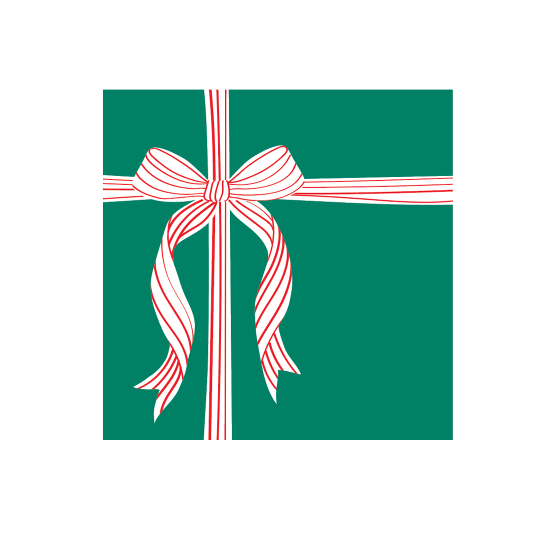 RED & GREEN PRESENT LARGE NAPKINS Bonjour Fete Napkins RED & GREEN PRESENT LARGE NAPKINS Bonjour Fete - Party Supplies