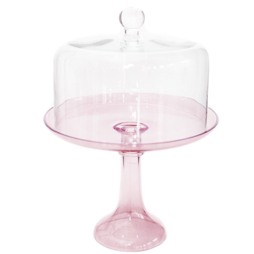 Estelle Cake Stand {Rose} Estelle Colored Glass Cake Stand CAKE STAND Estelle Cake Stand {Rose} Bonjour Fete - Party Supplies