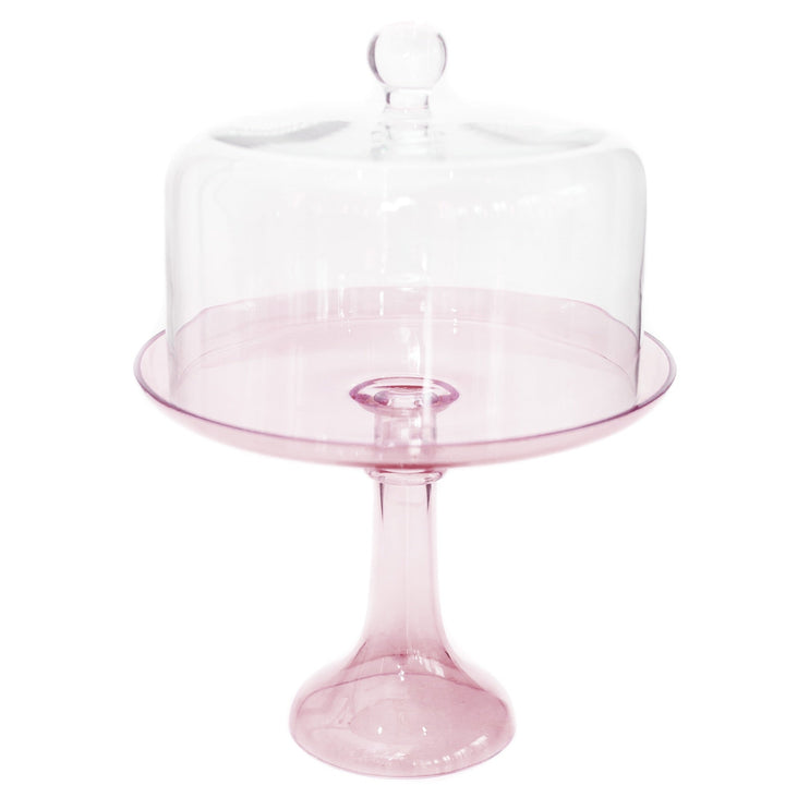 Estelle Cake Stand {Rose} Estelle Colored Glass Cake Stand CAKE STAND Estelle Cake Stand {Rose} Bonjour Fete - Party Supplies