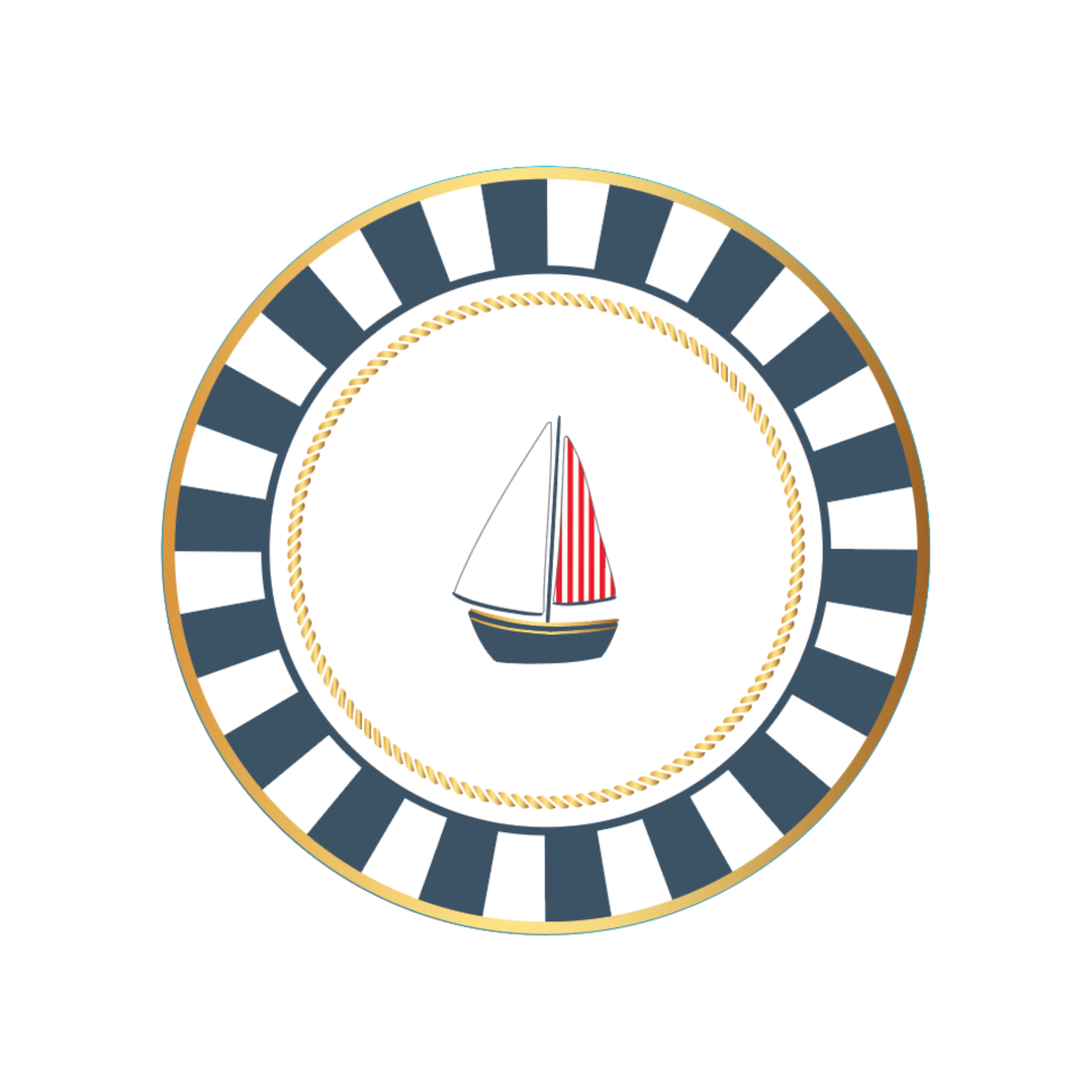 SET SAIL SMALL PLATES Bonjour Fete Plates SET SAIL SMALL PLATES Bonjour Fete - Party Supplies