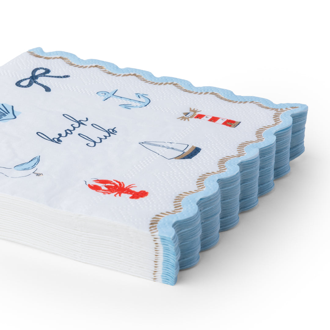 Beach Club Costal Sailing Napkin- Bonjour Fete Party Supplies