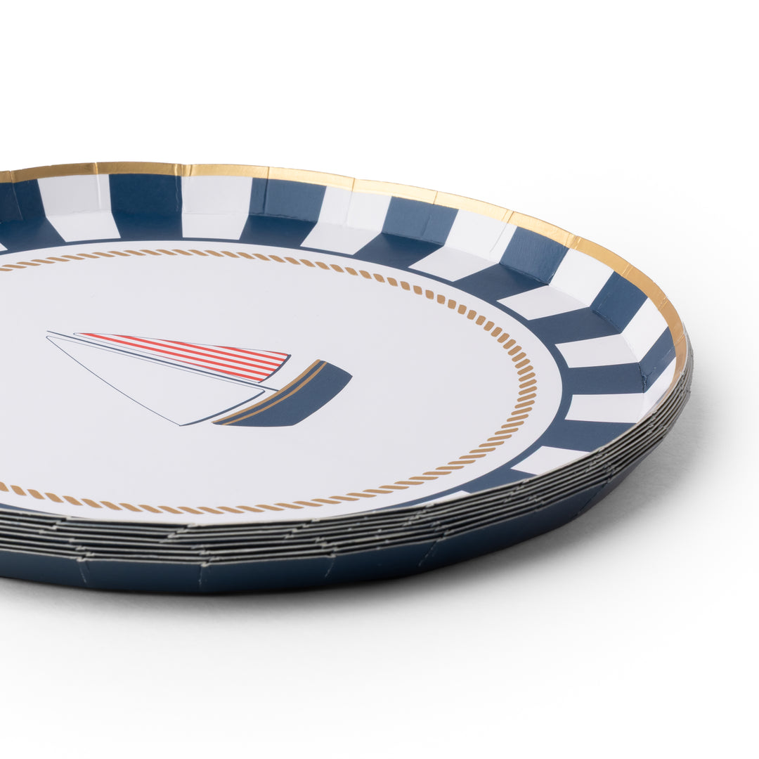 Striped Sailing Boat Navy - Bonjour Fete Party Supplies