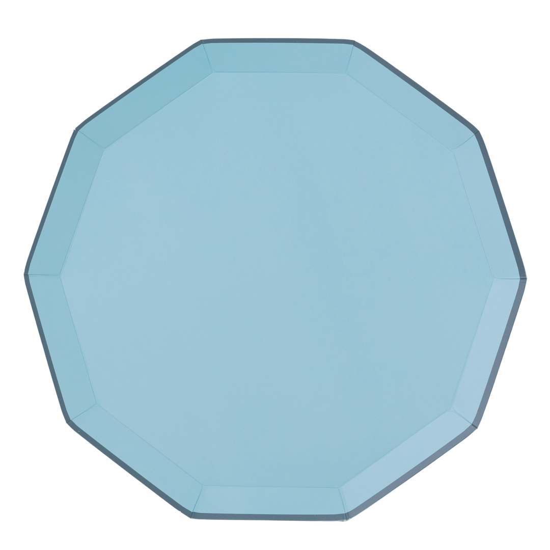 SKY BLUE SIGNATURE LARGE PLATES Bonjour Fete SKY BLUE SIGNATURE LARGE PLATES Bonjour Fete - Party Supplies