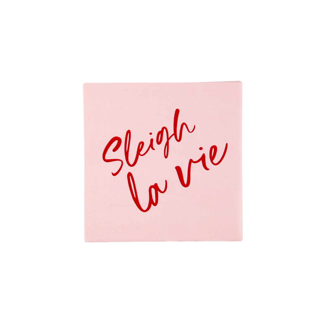 SLEIGH LA VIE COCKTAIL NAPKINS Bonjour Fete Napkins SLEIGH LA VIE COCKTAIL NAPKINS Bonjour Fete - Party Supplies