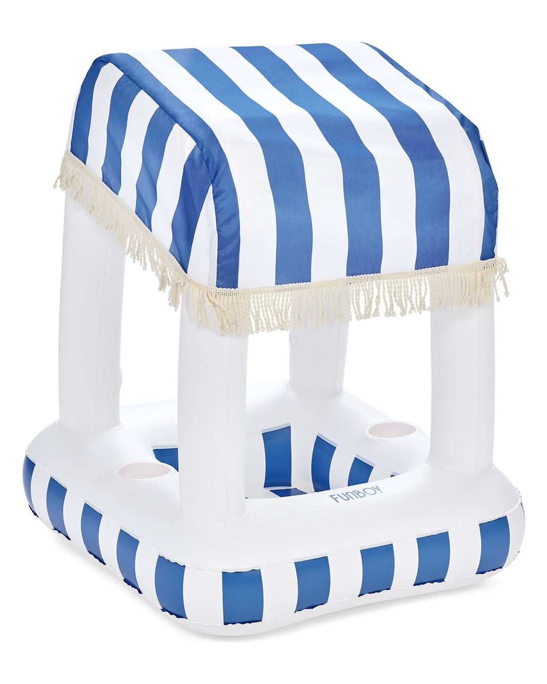 Petite Inflatable Pool Bar, Blue Stripe