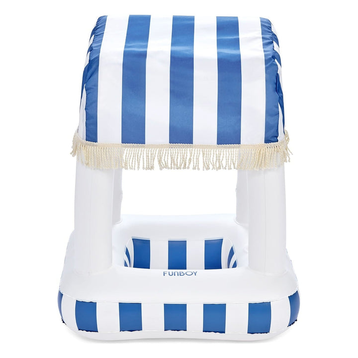 Petite Inflatable Pool Bar, Blue Stripe