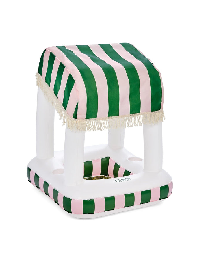 Petite Inflatable Pool Bar, Pink & Green Palm