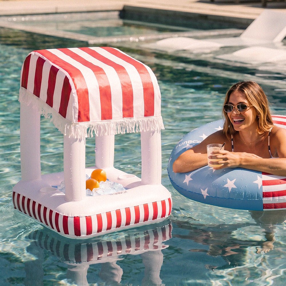 Petite Inflatable Pool Bar, Red White & Blue