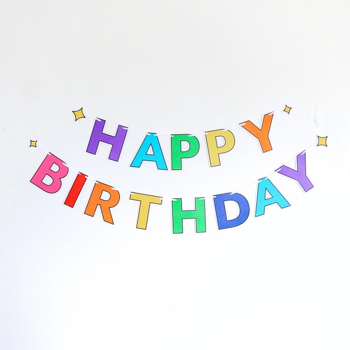 SPRINKLES & SMILES RAINBOW HAPPY BIRTHDAY BANNER Bonjour Fete Garlands & Banners SPRINKLES & SMILES RAINBOW HAPPY BIRTHDAY BANNER Bonjour Fete - Party Supplies