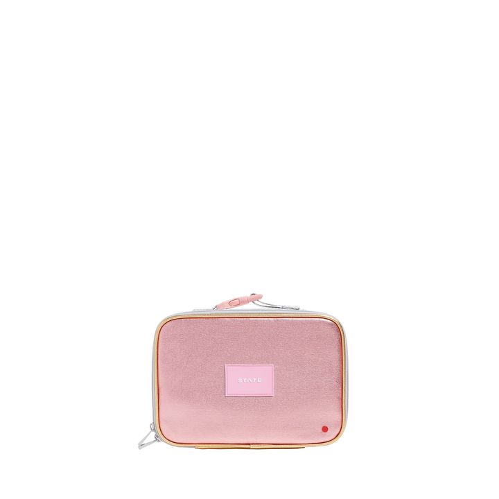 STATE Rodgers Insulated Kids Lunch Box, Metallic Pink and Silver