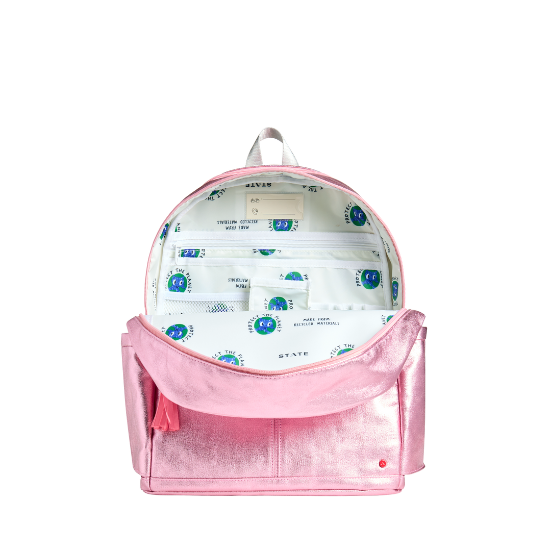 STATE Kane Double Pocket Kids Backpack, Blue Iridescent