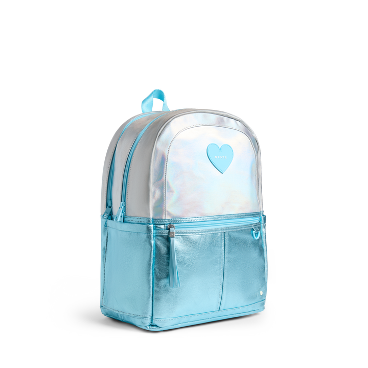 STATE Kane Double Pocket Kids Backpack, Blue Iridescent