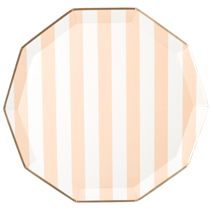 SWEET PEACH SIGNATURE CABANA STRIPE PLATES - Bonjour Fête 