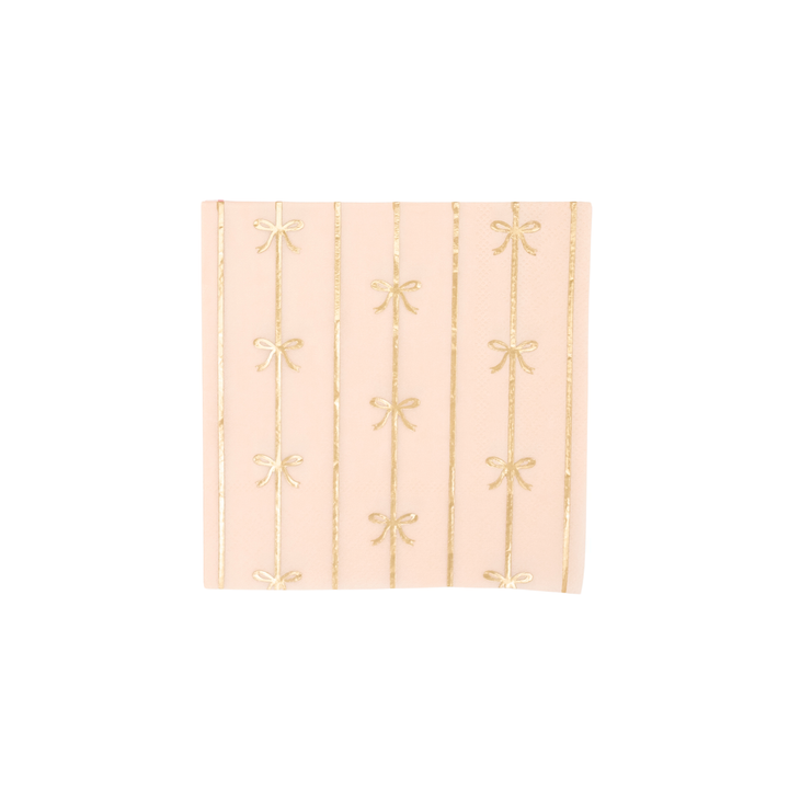 SWEET PEACH SIGNATURE BOW SMALL NAPKINS Bonjour Fete Napkins Bonjour Fete - Party Supplies