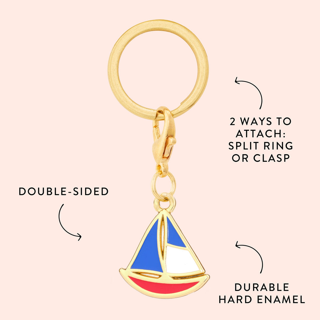 Sailboat charm features and details callout