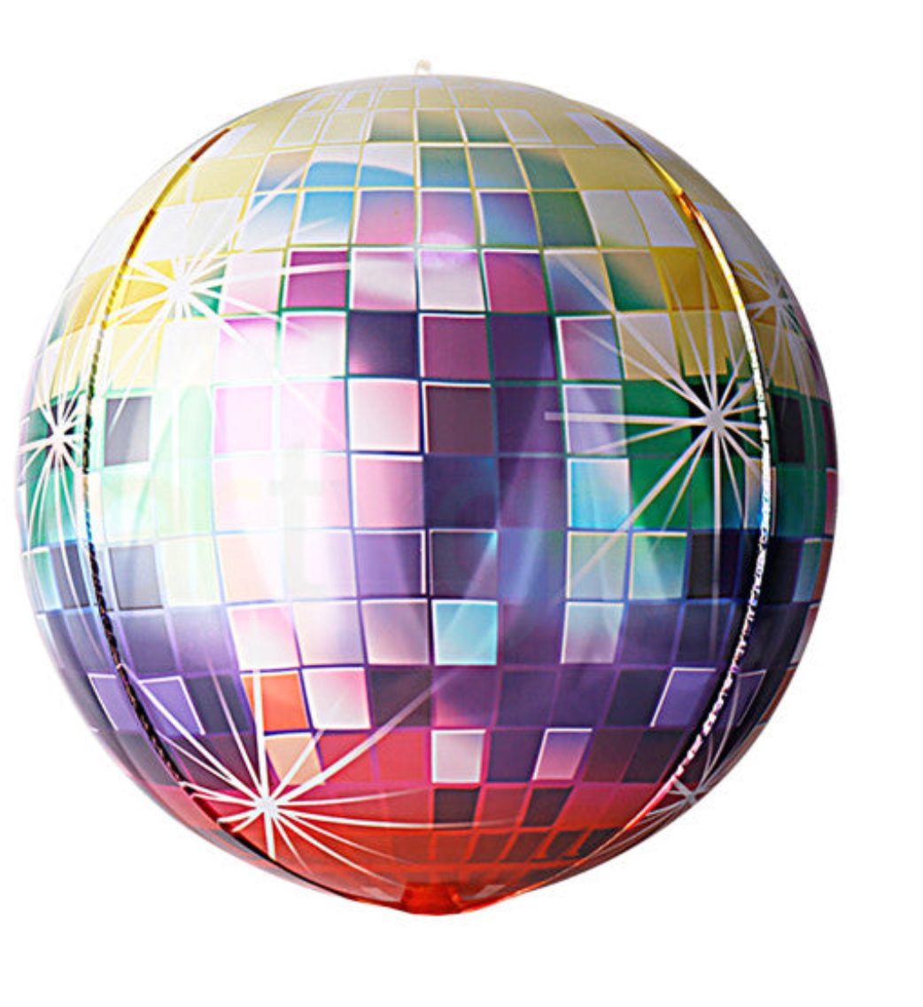 RAINBOW DISCO BALL BALLOON Party Brands Bonjour Fete - Party Supplies