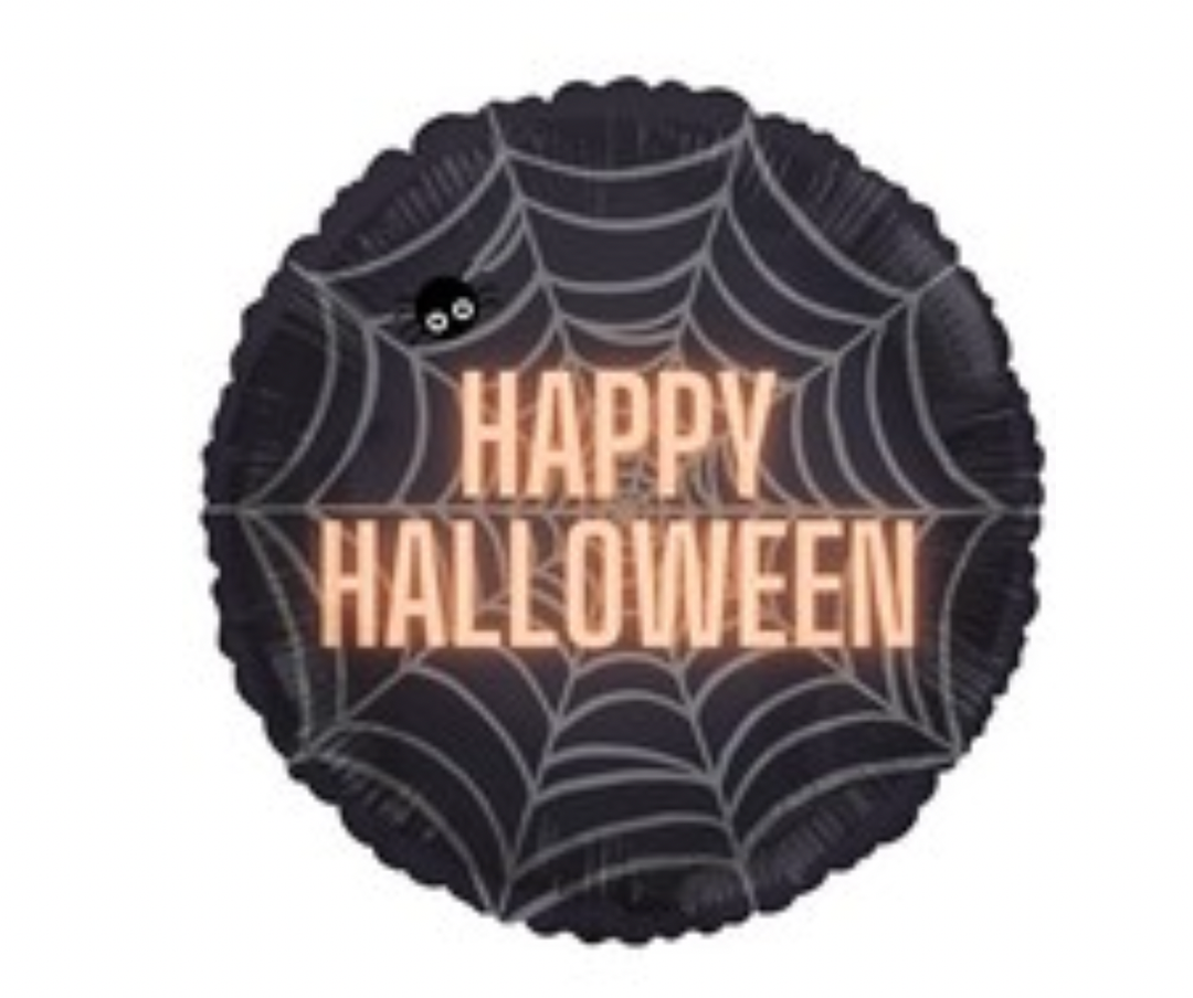 HAPPY HALLOWEEN SPIDER WEB BALLOON Bargain Balloons In Store Balloons Bonjour Fete - Party Supplies