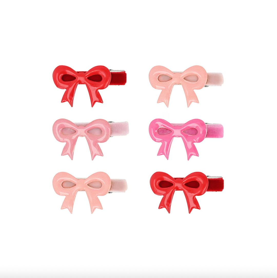 VALENTINE'S BOW HAIR CLIPS Meri Meri Valentine's Day Accessories Bonjour Fete - Party Supplies