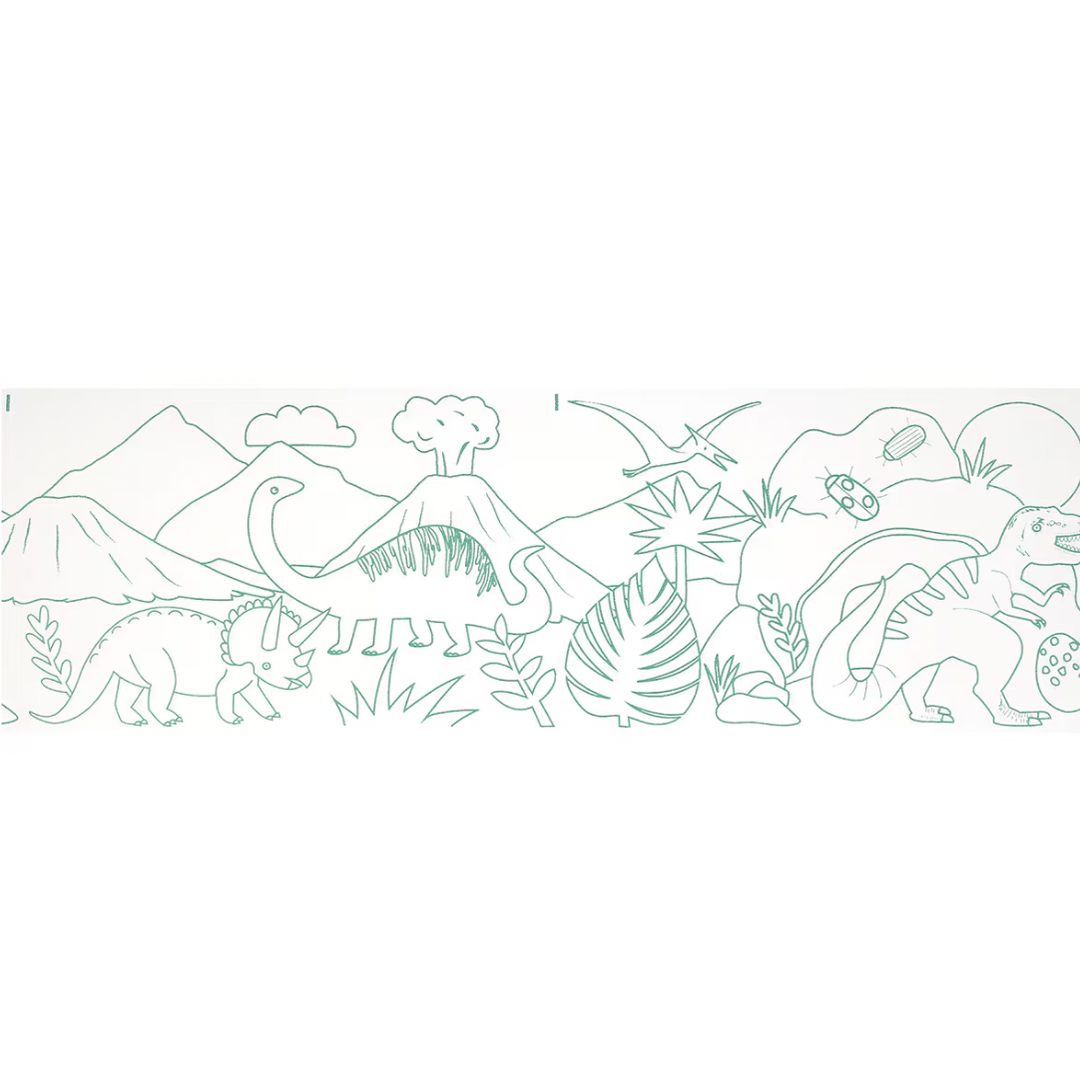DINOSAUR COLORING PAPER ROLL Meri Meri Arts & Crafts DINOSAUR COLORING PAPER ROLL Bonjour Fete - Party Supplies