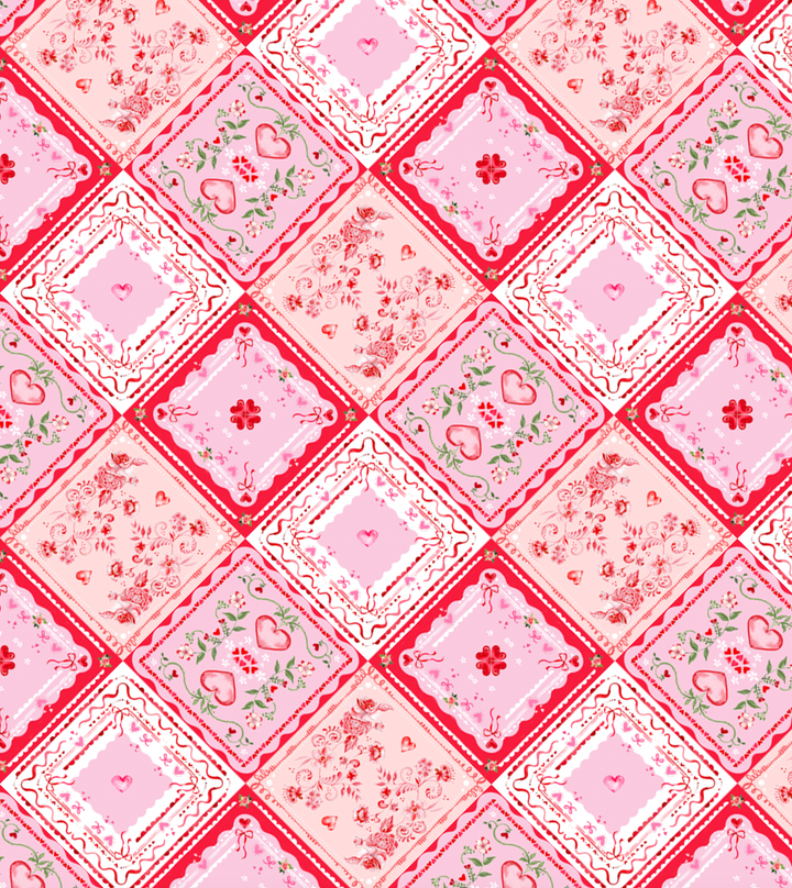 Cupid's Quilt Patchwork Table Runner Cami Monet Table Runners Cupid's Quilt Patchwork Table Runner Bonjour Fete - Party Supplies