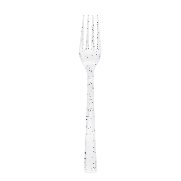 4TH OF JULY GLITTER FORKS Unique Cutlery 4TH OF JULY GLITTER FORKS Bonjour Fete - Party Supplies