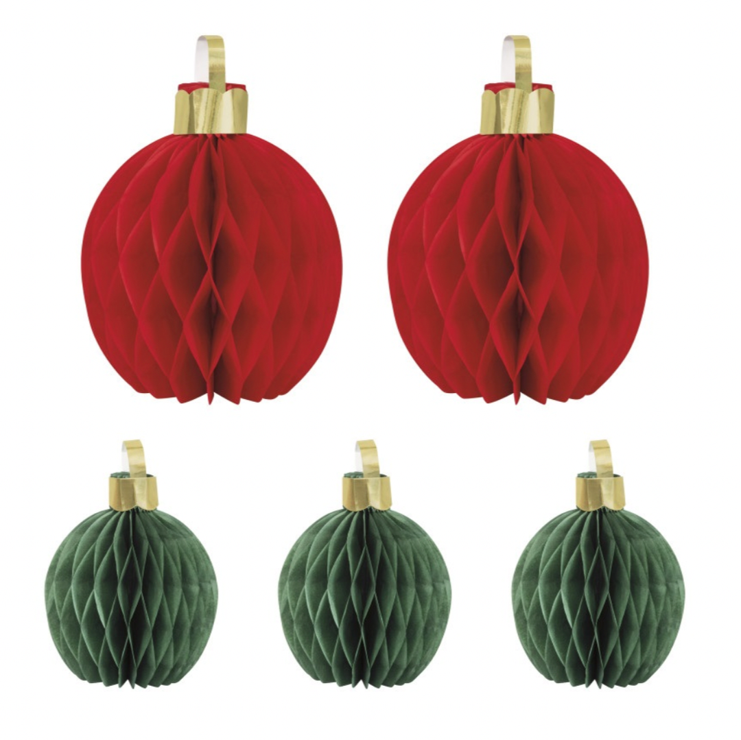 CHRISTMAS ORNAMENT HONEYCOMB CENTERPIECES Unique Christmas Holiday Party Decorations CHRISTMAS ORNAMENT HONEYCOMB CENTERPIECES Bonjour Fete - Party Supplies