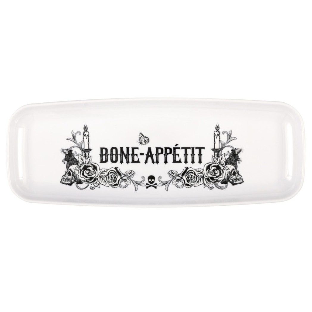 BONE APPETIT HALLOWEEN SERVING TRAY Unique Halloween Home Decor BONE APPETIT HALLOWEEN SERVING TRAY Bonjour Fete - Party Supplies