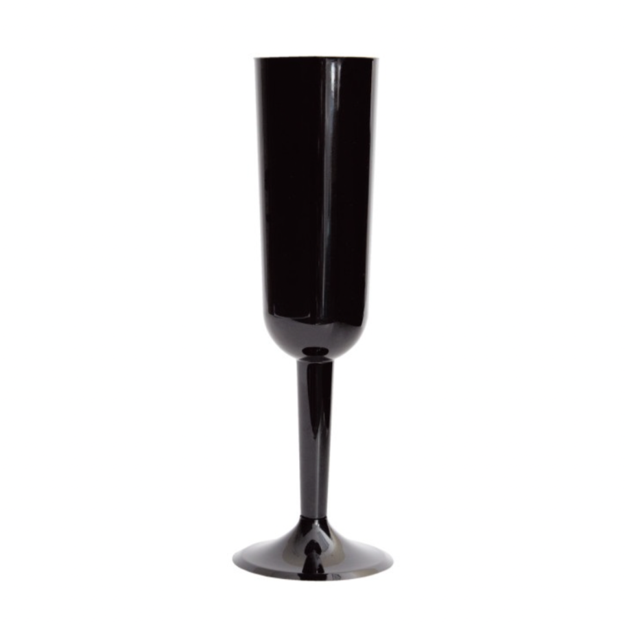 BLACK PLASTIC CHAMPAGNE FLUTES Unique Cups BLACK PLASTIC CHAMPAGNE FLUTES Bonjour Fete - Party Supplies