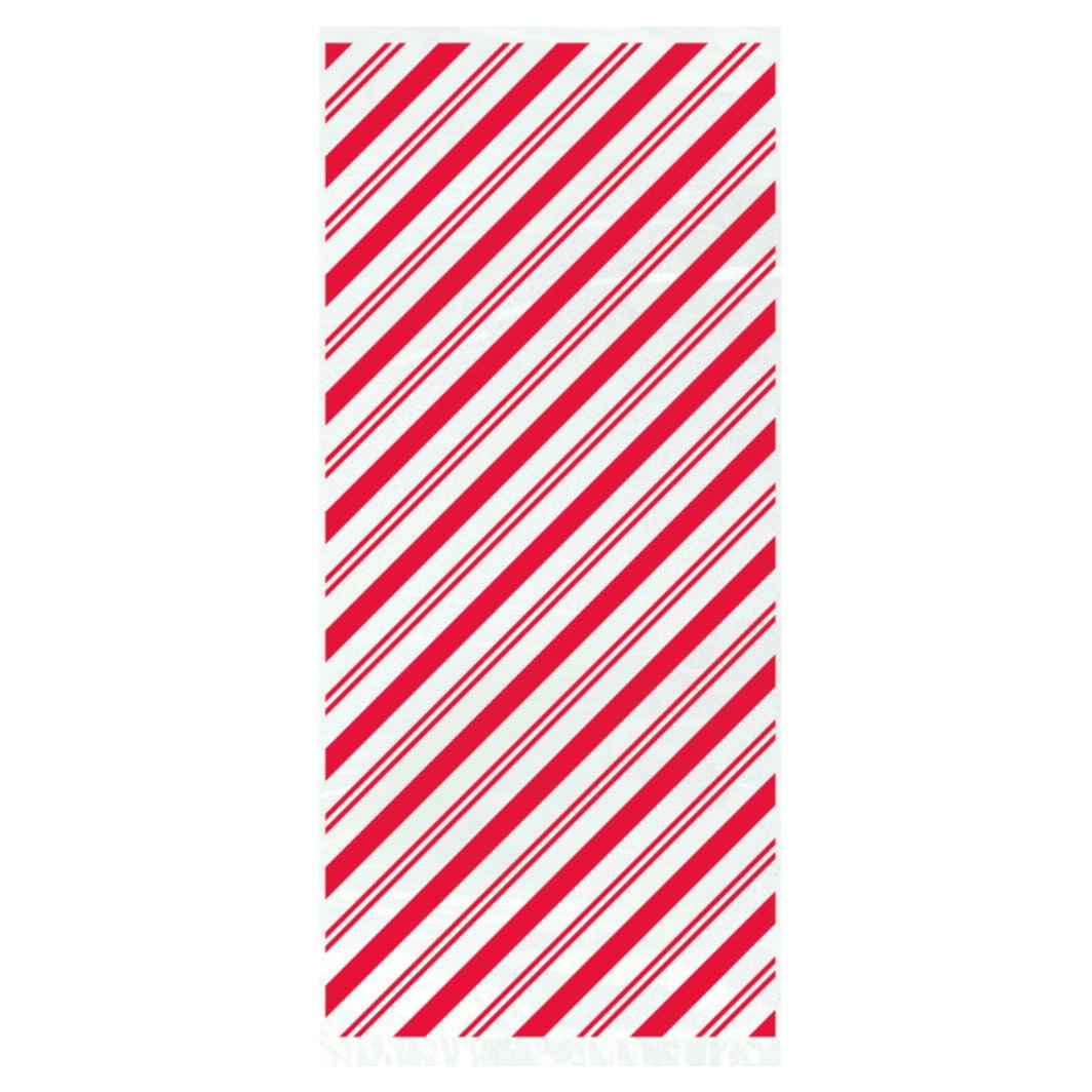 RED STRIPE CELLOPHANE BAGS Unique Christmas Holiday Baking RED STRIPE CELLOPHANE BAGS Bonjour Fete - Party Supplies