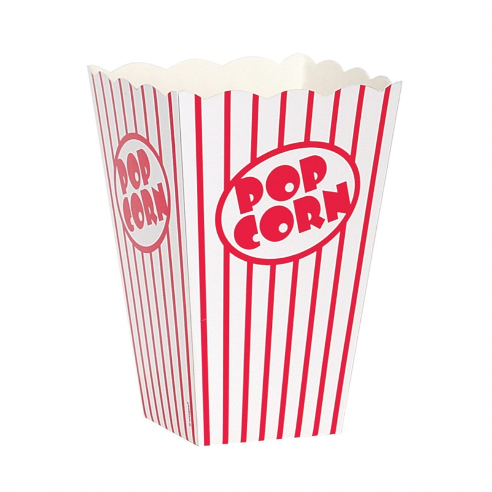 RED STRIPE POPCORN BOXES Unique Favor Bags & Boxes RED STRIPE POPCORN BOXES Bonjour Fete - Party Supplies