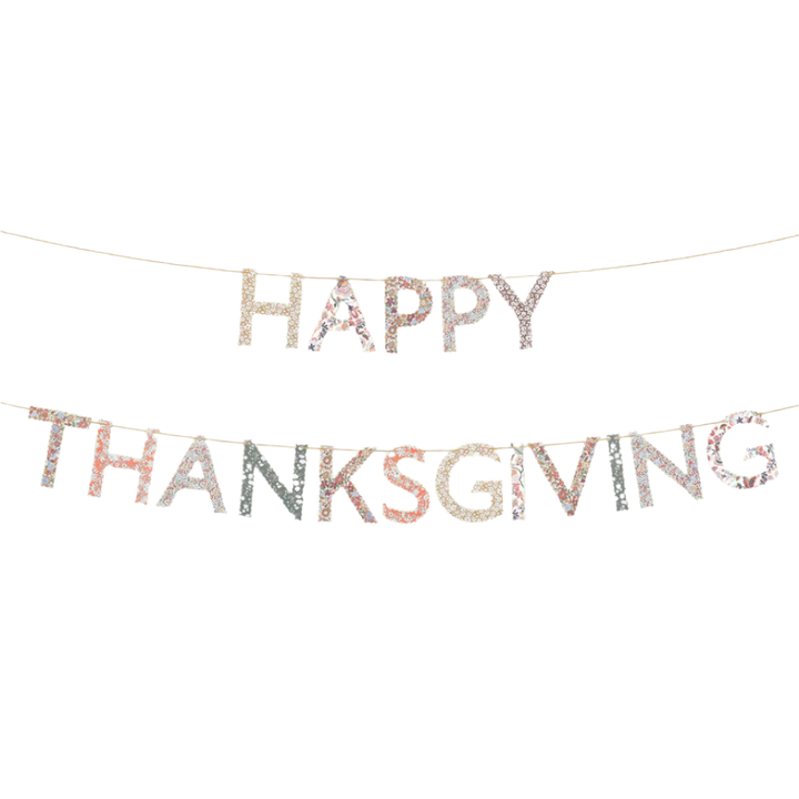 MERI MERI X LIBERTY HAPPY THANKSGIVING GARLAND SET Meri Meri Thanksgiving Party Decorations MERI MERI X LIBERTY HAPPY THANKSGIVING GARLAND SET Bonjour Fete - Party Supplies