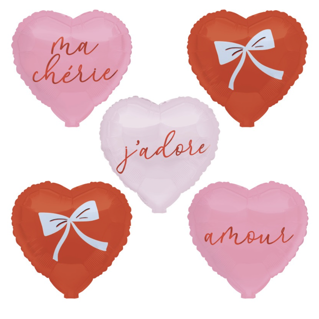 VALENTINE HEART BALLOON SET Unique VALENTINE HEART BALLOON SET Bonjour Fete - Party Supplies