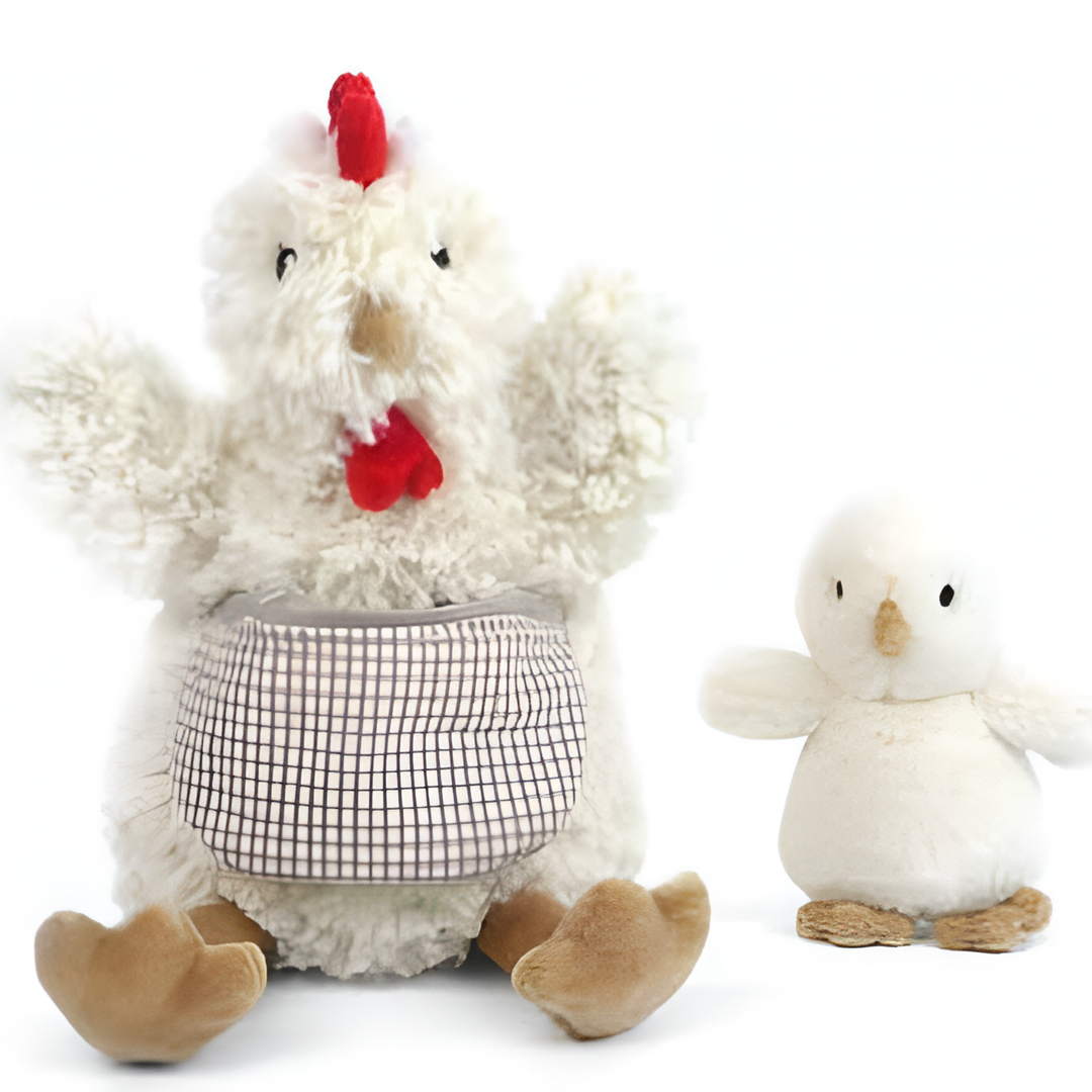 MOTHER HEN AND BABY CHICK PLUSH TOY SET Mon Ami Easter Bunnies & Stuffed Animals MOTHER HEN AND BABY CHICK PLUSH TOY SET Bonjour Fete - Party Supplies