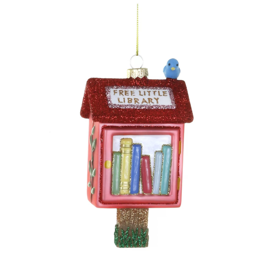 FREE LITTLE LIBRARY GLASS ORNAMENT BY CODY FOSTER Cody Foster Co. Christmas Ornament FREE LITTLE LIBRARY GLASS ORNAMENT BY CODY FOSTER Bonjour Fete - Party Supplies