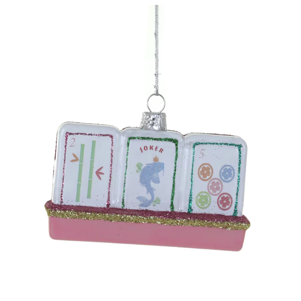 MAHJONG TILES GLASS ORNAMENT BY CODY FOSTER Cody Foster Co. Christmas Ornament MAHJONG TILES GLASS ORNAMENT BY CODY FOSTER Bonjour Fete - Party Supplies