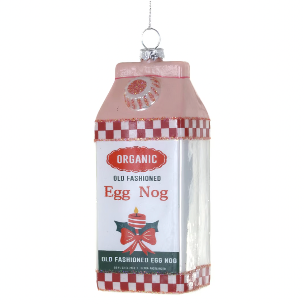 ORGANIC EGGNOG GLASS ORNAMENT BY CODY FOSTER Cody Foster Co. Christmas Ornament ORGANIC EGGNOG GLASS ORNAMENT BY CODY FOSTER Bonjour Fete - Party Supplies