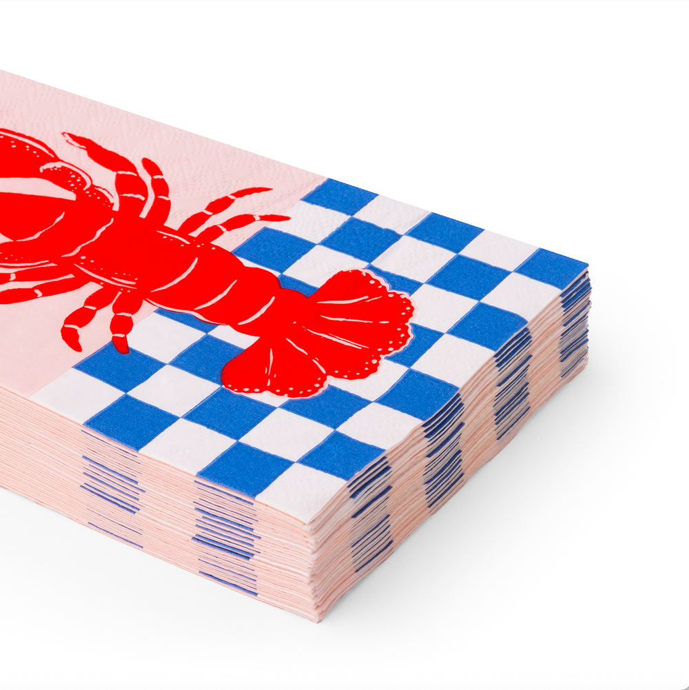 LE LOBSTER GUEST TOWELS Bonjour Fete Napkins LE LOBSTER GUEST TOWELS Bonjour Fete - Party Supplies