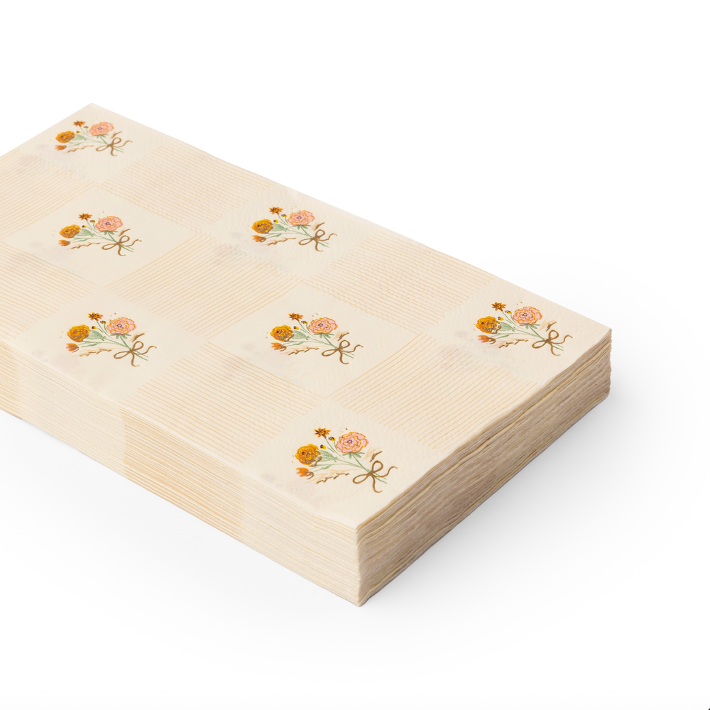 COZY FALL FLORAL GUEST TOWELS Bonjour Fete Napkins COZY FALL FLORAL GUEST TOWELS Bonjour Fete - Party Supplies