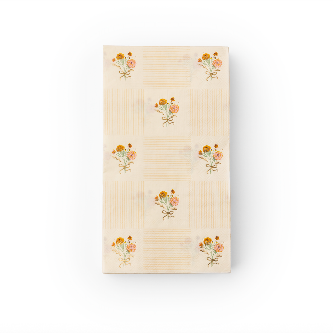 COZY FALL FLORAL GUEST TOWELS Bonjour Fete Napkins COZY FALL FLORAL GUEST TOWELS Bonjour Fete - Party Supplies