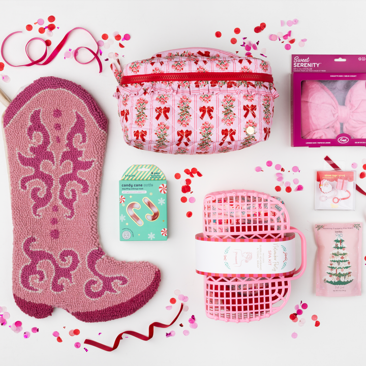 PINK COWGIRL BOOT HOOK STOCKING Peking Handicraft Tree Skirts & Stockings PINK COWGIRL BOOT HOOK STOCKING Bonjour Fete - Party Supplies