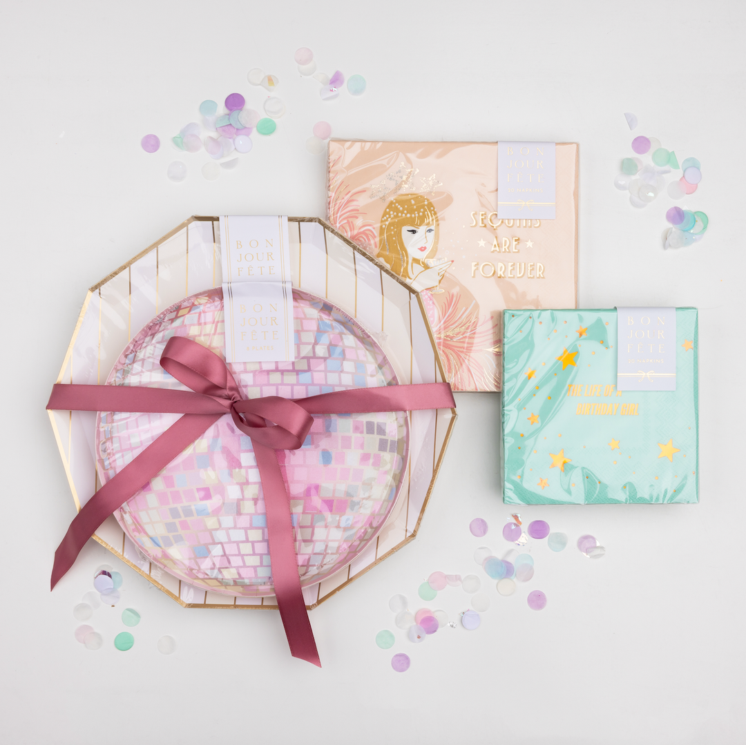 SEQUIN SHOWGIRL LARGE NAPKINS Bonjour Fete Napkins SEQUIN SHOWGIRL LARGE NAPKINS Bonjour Fete - Party Supplies