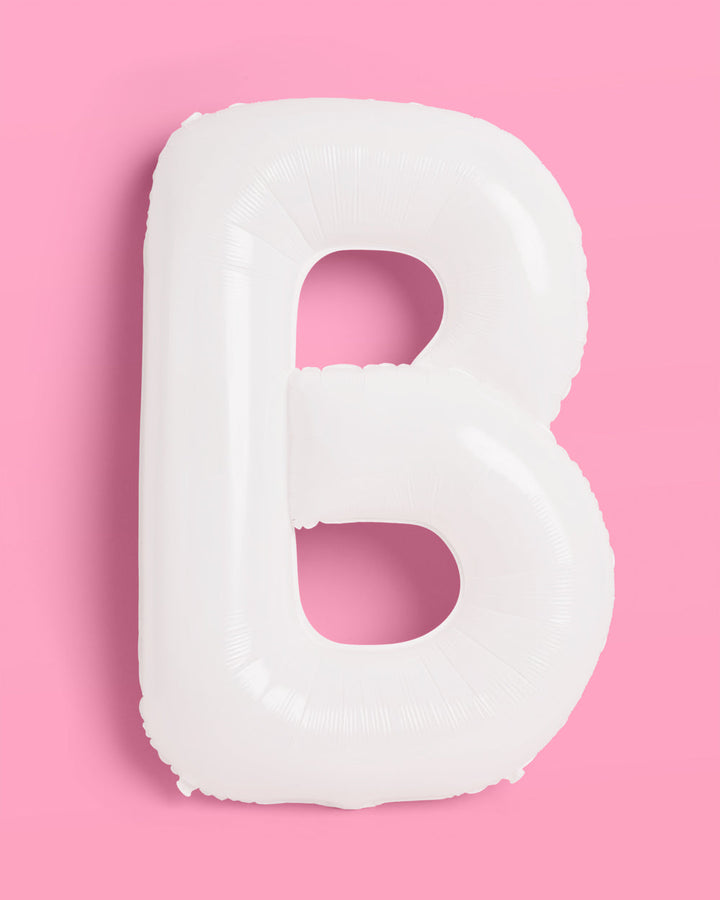 White BRIDE letter balloons detail