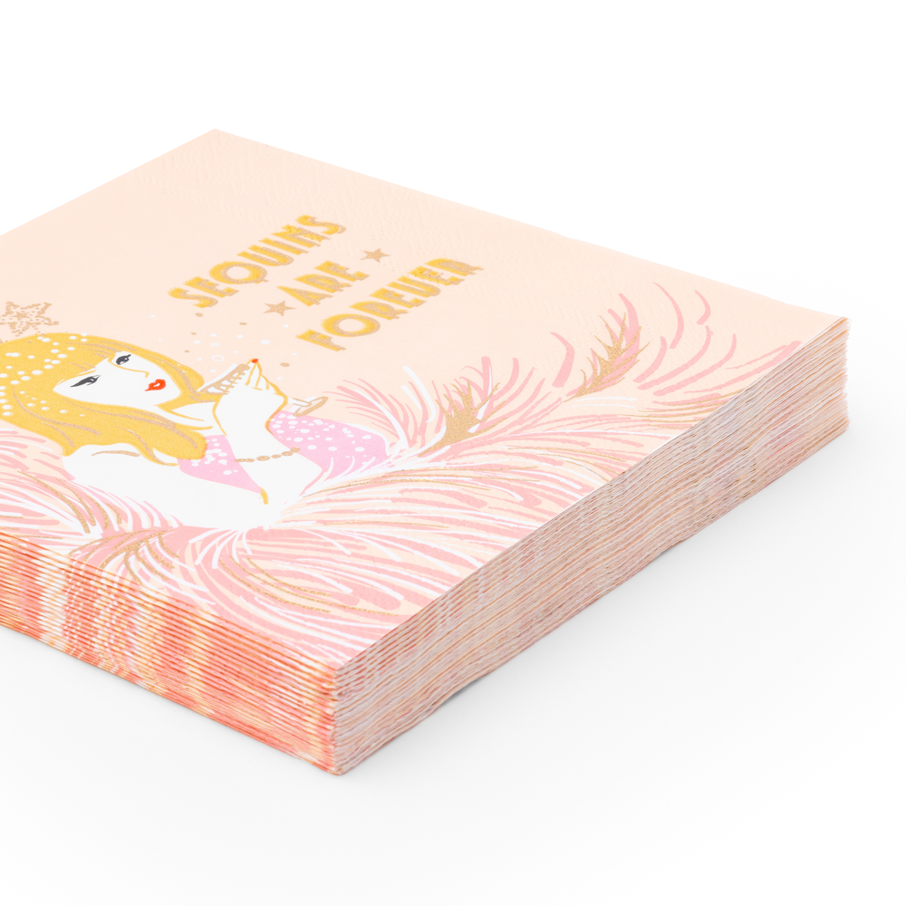 SEQUIN SHOWGIRL LARGE NAPKINS Bonjour Fete Napkins SEQUIN SHOWGIRL LARGE NAPKINS Bonjour Fete - Party Supplies