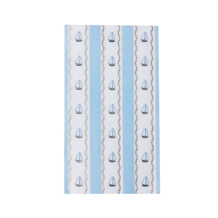 Blue Sailing Costal Stripe Napkin- Bonjour Fete Party Supplies