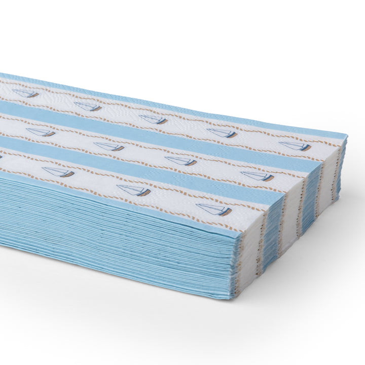 Blue Sailing Costal Stripe Napkin- Bonjour Fete Party Supplies