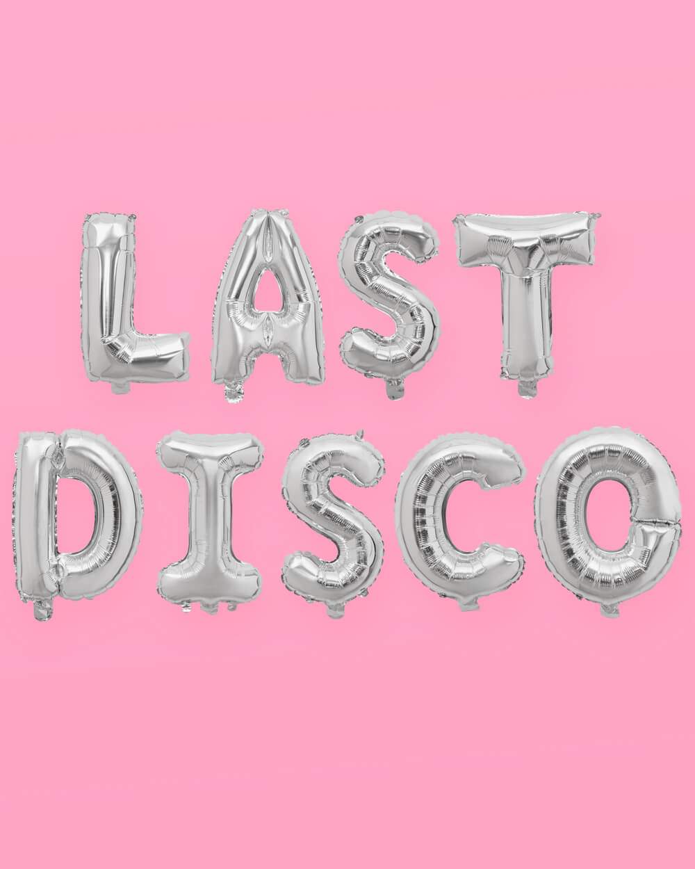 Silver disco foil letter balloons